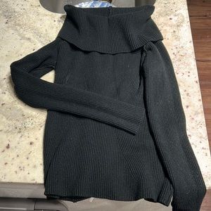 Vici Black Off the Shoulder Fold Over Sweater Do+Be